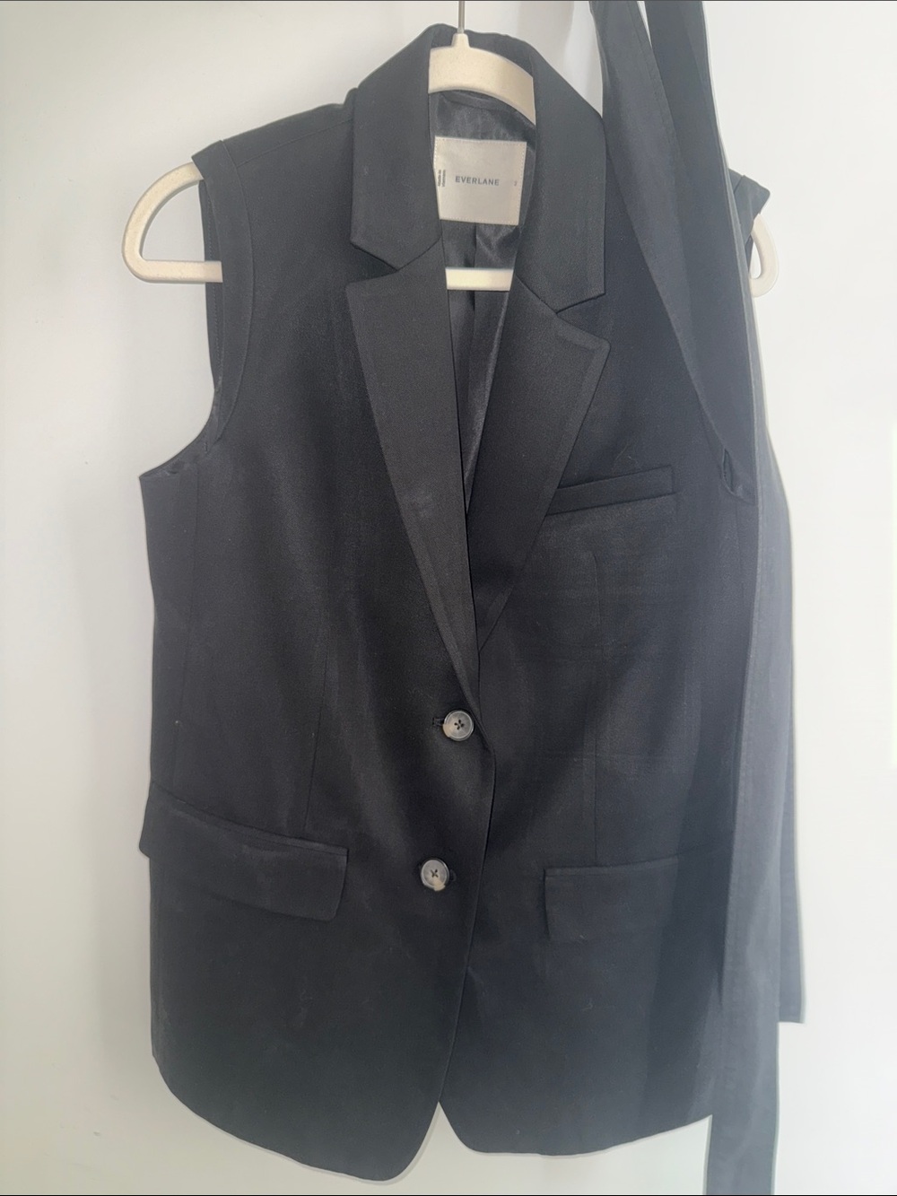 Everlane Black Tailored Sleeveless Blazer Vest